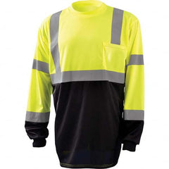 OccuNomix - Size S Hi-Vis Yellow & Black High Visibility Long Sleeve T-Shirt - Eagle Tool & Supply