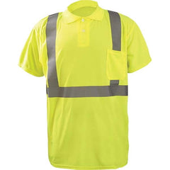 OccuNomix - Size M Hi-Vis Yellow High Visibility Short Sleeve Polo Shirt - Eagle Tool & Supply