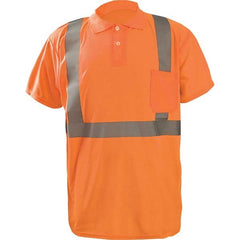 OccuNomix - Size XL Hi-Vis Orange High Visibility Short Sleeve Polo Shirt - Eagle Tool & Supply