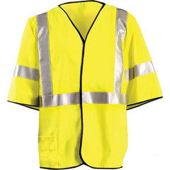 OccuNomix - Size 3XL Flame Resistant Hi-Vis Yellow Mesh General Purpose High Visibility Vest - Eagle Tool & Supply