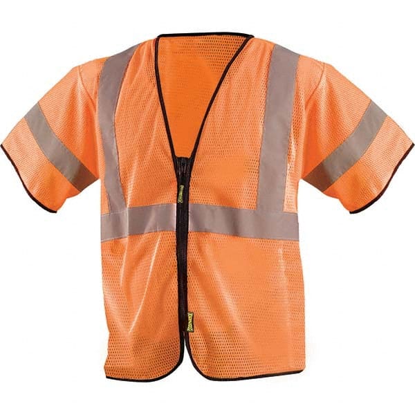 OccuNomix - Size 2X/3XL HI-Vis Orange Mesh General Purpose High Visibility Vest - Eagle Tool & Supply