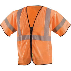OccuNomix - Size S/M HI-Vis Orange Mesh General Purpose High Visibility Vest - Eagle Tool & Supply