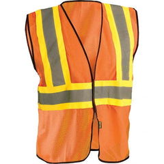 OccuNomix - Size 4X/5X L HI-Vis Orange Mesh General Purpose High Visibility Vest - Eagle Tool & Supply