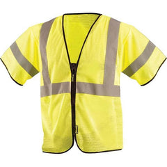 OccuNomix - Size 4X/5X L Hi-Vis Yellow Mesh General Purpose High Visibility Vest - Eagle Tool & Supply
