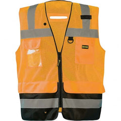 OccuNomix - Size 2XL HI-Vis Orange Mesh Surveyor's High Visibility Vest - Eagle Tool & Supply