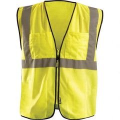 OccuNomix - Size 4X/5X L Hi-Vis Yellow Mesh Surveyor's High Visibility Vest - Eagle Tool & Supply