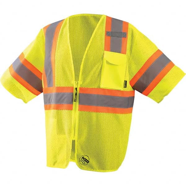 OccuNomix - Size 4XL Hi-Vis Yellow Mesh General Purpose High Visibility Vest - Eagle Tool & Supply