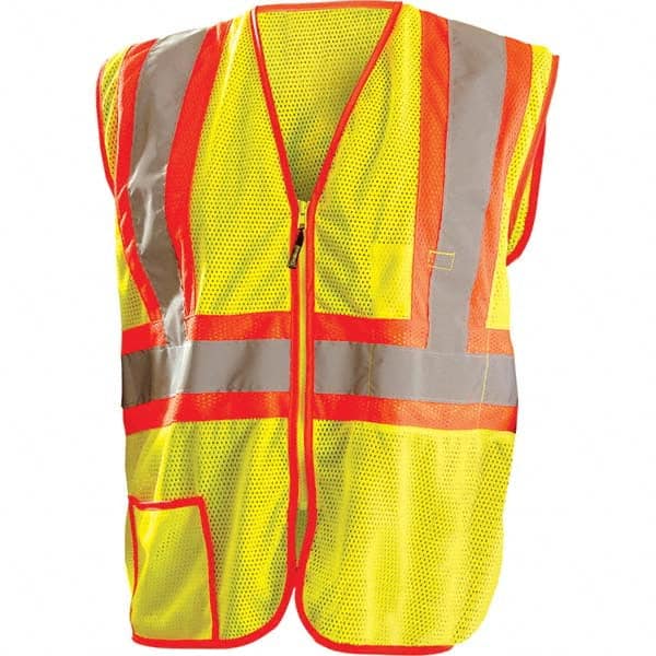 OccuNomix - Size M Hi-Vis Yellow Mesh General Purpose High Visibility Vest - Eagle Tool & Supply