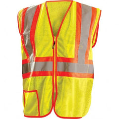OccuNomix - Size M Hi-Vis Yellow Mesh General Purpose High Visibility Vest - Eagle Tool & Supply