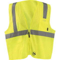 OccuNomix - Size S Hi-Vis Yellow Mesh General Purpose High Visibility Vest - Eagle Tool & Supply