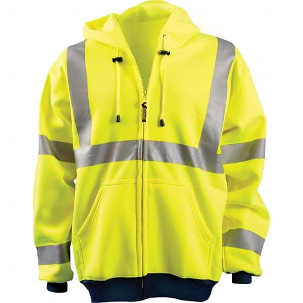 OccuNomix - Size S Hi-Viz Yellow High Visibility Sweatshirt - Eagle Tool & Supply