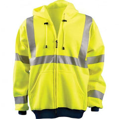 OccuNomix - Size S Hi-Viz Yellow High Visibility Sweatshirt - Eagle Tool & Supply