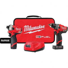 Milwaukee Tool - Cordless Tool Combination Kits Voltage: 12 Tools: Hammer Drill; Impact Driver - Eagle Tool & Supply