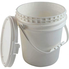 Dynalon Labware - 1 6-Piece 2.5 Gal 9.1" High, High-Density Polyethylene Round White Single Pail - Eagle Tool & Supply