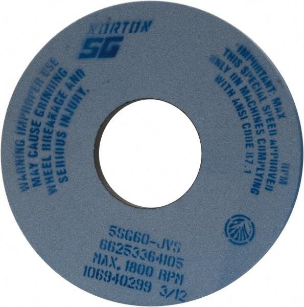 Norton - 14" Diam x 5" Hole x 1-1/2" Thick, J Hardness, 60 Grit Surface Grinding Wheel - Ceramic, Type 5, Medium Grade, 1,800 Max RPM, Vitrified Bond, One-Side Recess - Eagle Tool & Supply