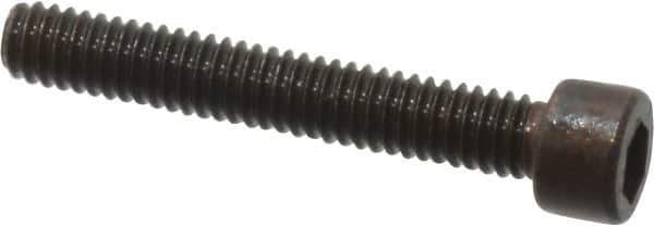 Made in USA - #1-72 UNF Hex Socket Drive, Socket Cap Screw - Alloy Steel, Black Oxide Finish, Fully Threaded, 1/2" Length Under Head - Eagle Tool & Supply