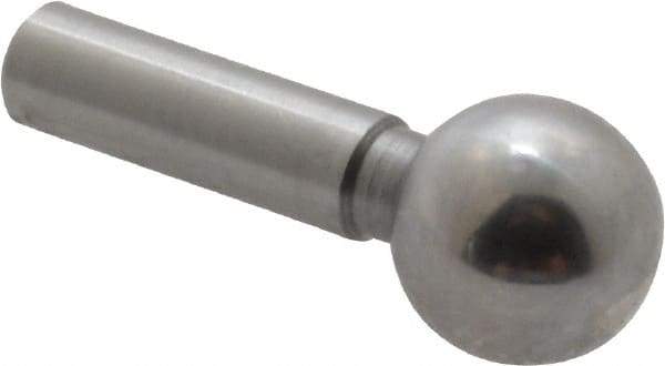 Jergens - 1/4" Ball Diam, 1/8" Shank Diam, Steel Standard Tooling Ball - 9/16" Ball Center to Shank Bottom - Eagle Tool & Supply