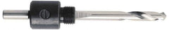 Milwaukee Tool - 5/8 to 1-3/16" Tool Diam Compatibility, Straight Shank, Steel Integral Pilot Drill, Hole Cutting Tool Arbor - 1/4" Min Chuck, Round Shank Cross Section, Threaded Shank Attachment, For Hole Saws - Eagle Tool & Supply