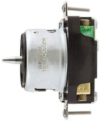 Hubbell Wiring Device-Kellems - 125 VAC, 50 Amp, Self Grounding Receptacle - 2 Poles, 3 Wire, Female End, Black - Eagle Tool & Supply