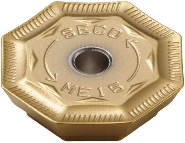 Seco - OFER070405 ME15 Grade F40M Carbide Milling Insert - TiAlN/TiN Finish, 0.18" Thick, 0.706" Inscribed Circle - Eagle Tool & Supply