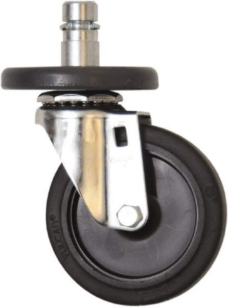 Eagle MHC - 4" Diam x 1" Wide x 6-3/4" OAH Stem Mount Swivel Caster - Rubber, 125 Lb Capacity, Plain Bearing, 1" Round Stem - Eagle Tool & Supply