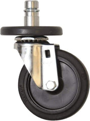 Eagle MHC - 4" Diam x 1" Wide x 6-3/4" OAH Stem Mount Swivel Caster - Rubber, 125 Lb Capacity, Plain Bearing, 1" Round Stem - Eagle Tool & Supply