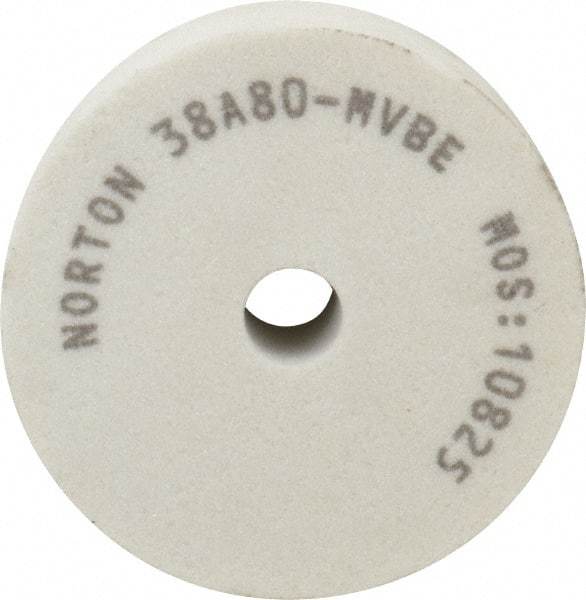 Norton - 80 Grit Aluminum Oxide Type 1 Internal Grinding Wheel - 3" Diam x 1/2" Hole x 1" Thick, 10,825 Max RPM, Type 1 Medium Grade, M Hardness, Vitrified Bond, No Recess - Eagle Tool & Supply