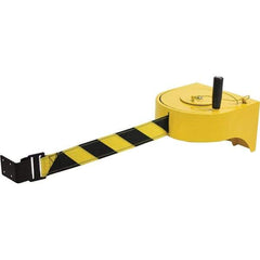 Tensator - 5-1/2" High x 8-1/2" Long x 9" Wide Retractable Barrier Belt - Yellow Powdercoat Finish, Yellow, Use with Wall Mount - Eagle Tool & Supply