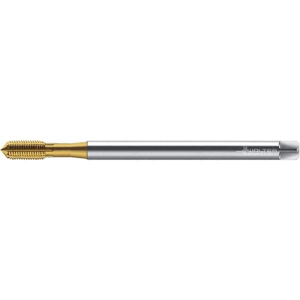 Walter-Prototyp - M5x0.80 ~DIN 371 XL 6HX 4.660 Thread Limit Semi-Bottoming Thread Forming Tap - Powdered Metal High Speed Steel, TiN Finish, 142.35mm OAL, 8mm Thread Length, Right Hand Thread, Series TC420 - Exact Industrial Supply