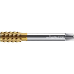 Walter-Prototyp - M10x1.00 DIN 2174 6GX 9.600 Thread Limit Semi-Bottoming Thread Forming Tap - Powdered Metal High Speed Steel, TiN Finish, 90mm OAL, 12mm Thread Length, Right Hand Thread, Series TC420 - Eagle Tool & Supply