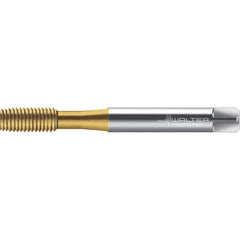 Walter-Prototyp - M10x1.50 DIN 2174 6GX 9.370 Thread Limit Semi-Bottoming Thread Forming Tap - Powdered Metal High Speed Steel, TiN Finish, 100mm OAL, 15mm Thread Length, Right Hand Thread, Series TC420 - Eagle Tool & Supply