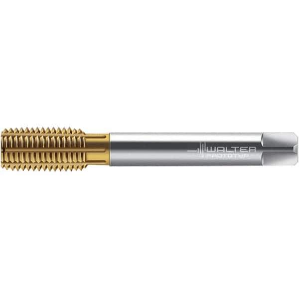 Walter-Prototyp - M8x1.00 DIN 2174 6HX 7.600 Thread Limit Semi-Bottoming Thread Forming Tap - Powdered Metal High Speed Steel, TiN Finish, 90mm OAL, 12mm Thread Length, Right Hand Thread, Series TC430 - Eagle Tool & Supply