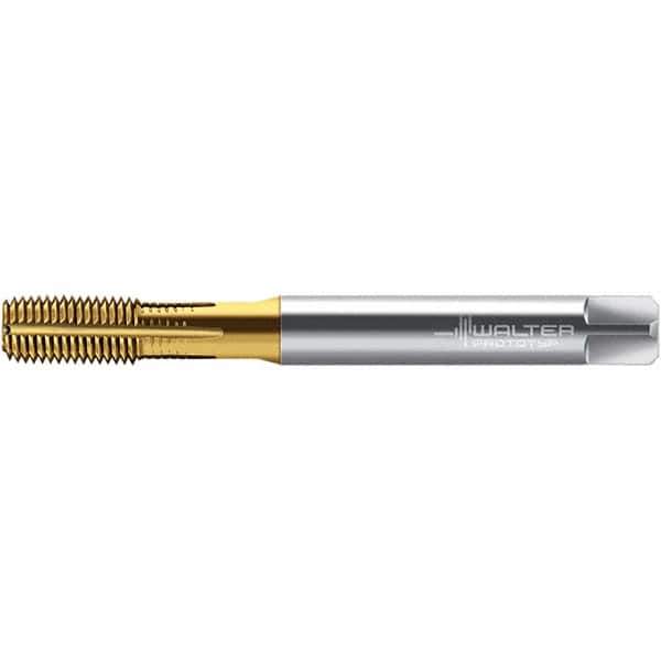 Walter-Prototyp - M10x1.50 DIN 2174 6HX 9.380 Thread Limit Semi-Bottoming Thread Forming Tap - Powdered Metal High Speed Steel, TiN Finish, 100mm OAL, 15mm Thread Length, Right Hand Thread, Series TC430 - Eagle Tool & Supply