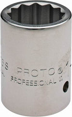 Proto - 1-3/16", 1" Drive, Standard Hand Socket - 12 Points, 2-7/16" OAL - Eagle Tool & Supply