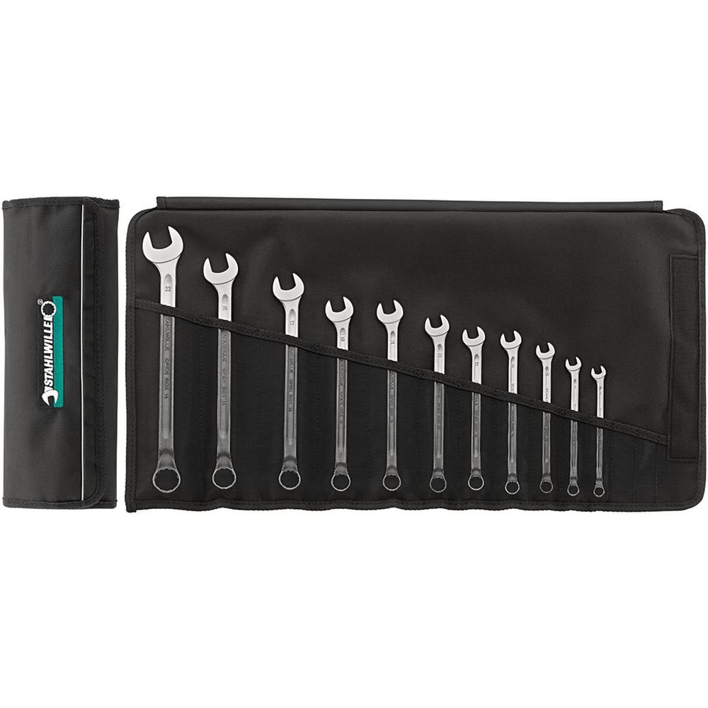 Wrench Sets; Set Type: Combination Wrench; System Of Measurement: Metric; Container Type: Wallet; Roll; Wrench Size: 6 to 22 mm; Material: Alloy Steel; Chrome; Finish: Chrome-Plated; Overall Length: 13.3859 in; Non-sparking: No; Corrosion-resistant: No; R