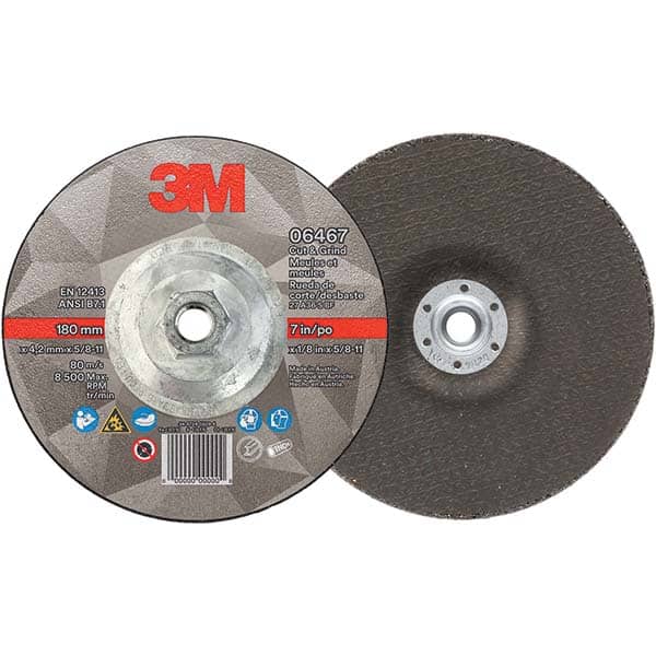 3M - Depressed-Center Wheels Wheel Diameter (Inch): 7 Wheel Thickness (Inch): 1/8 - Eagle Tool & Supply