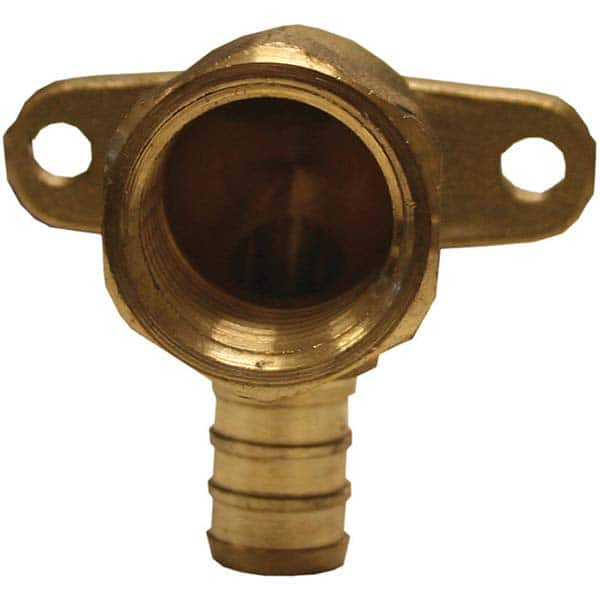 Jones Stephens - Brass & Chrome Pipe Fittings Type: Drop Ear 90 Elbow Fitting Size: 3/4 x 1/2 - Eagle Tool & Supply