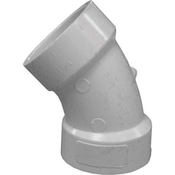 Plastic Pipe Fittings; Fitting Type: Elbow; Fitting Size: 1-1/4 in; Material: PVC; End Connection: Hub x Hub; Color: White