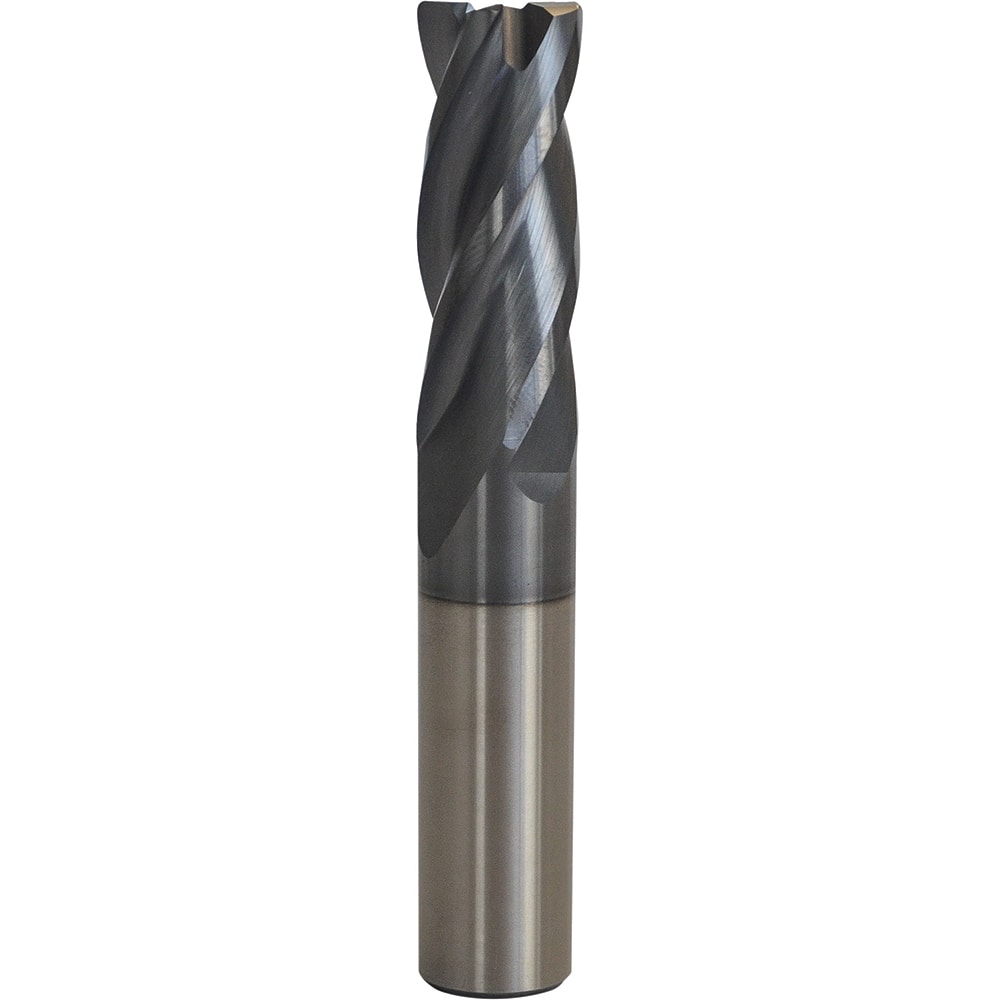 Accupro - 1/4" Diam 4 Flute Carbide 0.03" Corner Radius End Mill - Exact Industrial Supply