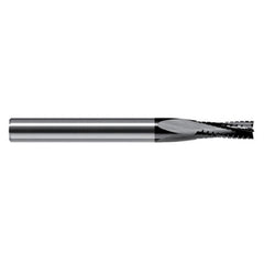 End Mills for Composites - 0.0781″ (5/64″) Cutter Diameter × 0.2340″ (15/64″) Length of Cut Carbide Square Chipbreaker Cutter, 4 Flutes, Amorphous Diamond Coated