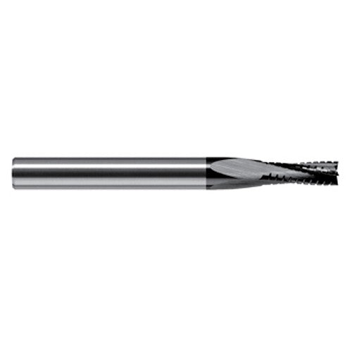 End Mills for Composites - 0.0469″ (3/64″) Cutter Diameter × 0.1410″ Length of Cut Carbide Square Chipbreaker Cutter, 4 Flutes, Amorphous Diamond Coated - Exact Industrial Supply