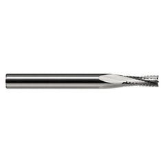 End Mills for Composites - 0.1250″ (1/8″) Cutter Diameter × 0.3750″ (3/8″) Length of Cut Carbide Square Chipbreaker Cutter, 6 Flutes