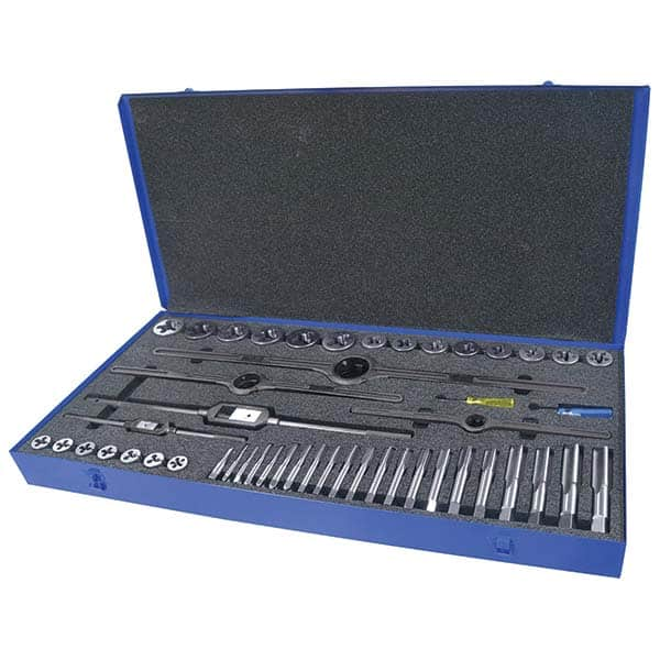 Greenfield Threading - Tap & Die Sets Minimum Tap Thread Size (Inch): 1/4-20 Maximum Tap Thread Size (Inch): 1-14 - Eagle Tool & Supply