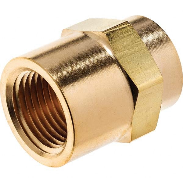 USA Sealing - 1/4 x 1/8" Brass Pipe Reducing Hex Coupling - Eagle Tool & Supply