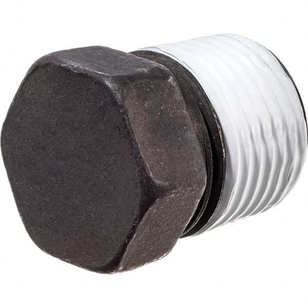 Black Hex Plug: 1/2″, Threaded Steel, Black Finish, Class 3000, ANSI/ASME B1.20.1, ANSI/ASME B16.11-MSS SP-83 & ASTM A105