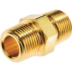 USA Sealing - 1/4" Brass Pipe Hex Nipple - Eagle Tool & Supply