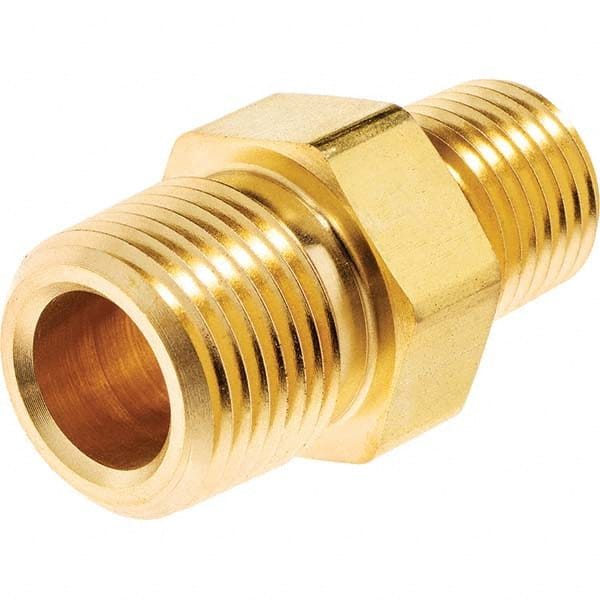 USA Sealing - 3/8 x 1/8" Brass Pipe Reducing Hex Nipple - Eagle Tool & Supply