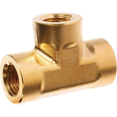USA Sealing - 3/8" Brass Pipe Female Tee - Eagle Tool & Supply