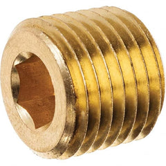 USA Sealing - 1/4" Brass Pipe Hex Socket Plug - Eagle Tool & Supply