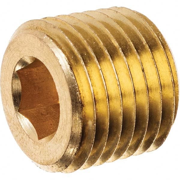 USA Sealing - 1/2" Brass Pipe Hex Socket Plug - Eagle Tool & Supply
